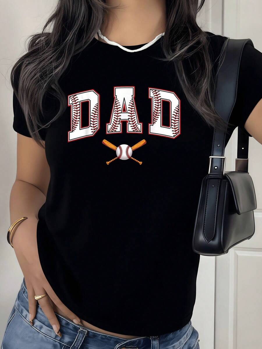Papá orgulloso béisbol amor campeón padre deportivo camiseta de mujer - Negro - Ver 1