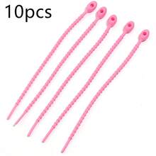 10pcs/Pack 21cm Adjustable Dopamine Color TPE Tadpole Shaped Tie Wraps, Data Cable Organizer, DIY Accessories For Bags, Clothes, Keychains - Cable Ties - View 15