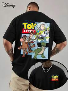 Disney Official Licensed Toy Story "You've Got A Friend In Me" Double-Sided Graphic T Shirts 100 Percent Cotton Disney Shirt Unisex - 黑色 - 查看 1