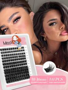 Waloshow Bộ nối mi Miss Wink hỗn hợp, độ dài 10-16mm, độ cong C/D 0.07mm, 168 sợi dày và cong, thích hợp cho việc tự nối mi, trang điểm hàng ngày hoặc dự tiệc. - D - Xem 7