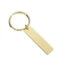 Stainless Steel Strip Bar Keychain, 10 Pcs, Mirror Polished, Blank Stamped, Custom Engraved Tags, Personalized Gift Keychain - 04 黑色 - 查看 8