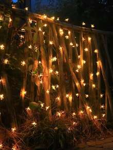 20/50/100 LED Solar Flower String Lights - Outdoor Light Strings For Garden Patio Yard Fence Christmas Tree Decoration With Fairy Light Ambience-Weather-Resistant,Energy-Efficient,And Easy To Install For Wedding, Party,Home, Lawn, And Holiday Decor - Dark Green - View 4