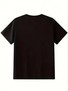 Esta camiseta de manga corta presenta un estampado de graffiti abstracto visualmente llamativo que actúa como su punto focal, con líneas dinámicas que transmiten un toque artístico. - Negro - Ver 2
