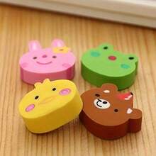20pcs Cute Animal Erasers, Cartoon Bear, Frog, Chick Patterns, Fun Design, Suitable For School, Office, Home Use, Learning Supplies, Study Accessories, Holiday Gifts, Classroom Rewards, Student Prizes (Random Colors) - A - View 8