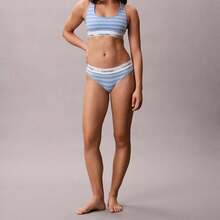Calvin Klein Calvinklein Icon Cotton Modal Unlined Bralette QF8493 - Pulse Stripe Blue Descent - View 2