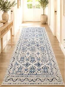 Chilai Home Boho Rug, Runner Rug, Washable Floor Mat For Home Decor, Livingroom Rug, Non-Slip Kitchen Runner Rug, Made In Turkiye 80x200 Cm, 80x300 Cm,100x200 Cm, 120x180 Cm - Blue - View 3