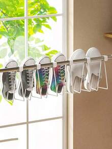 1pc Wall Mounted Bathroom Tissue Paper Holder, Toilet Paper Dispenser, No Drilling Bathroom Cabinet Door Paper Towel Rack, Shoe Rack, Shoe Drying Rack - Multicolor - View 7