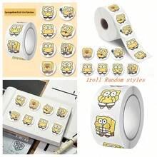 SpongeBob SquarePants 1pc Square Cartoon Cute & Fun Sticker, 25mm Round/Square Cartoon Cute Stamp Sticker, Adorable Square Sticker, Square Decor Sticker Suitable For Smartphone, Home Decor, Laptop, Water Bottle, Notebook - Multicolor - View 13