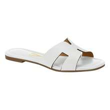 Moleca Women's Flat Sandal With Glitter, Comfortable, Original (Silver, Size 40 BR) - White - View 1