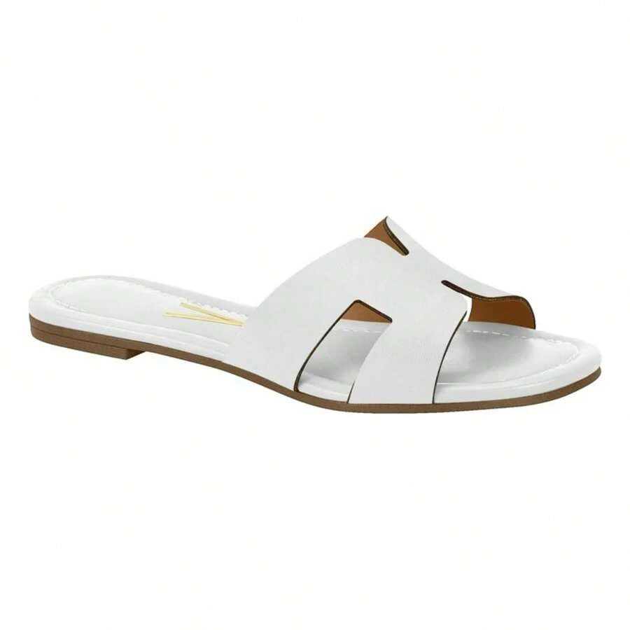 Moleca Women's Flat Sandal With Glitter, Comfortable, Original (Silver, Size 40 BR) - White - View 1