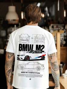 Men's Casual And Modern T-Shirt With  M2 Competition Print | Stylish Men's Clothing: Comfortable T-Shirts, Sweatshirts, And Shirts | Ideal For Everyday Wear, Work, And Going Out | Easy To Match, Show Off Your Style - 黑色 - 查看 2