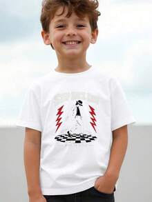 Step Back King Pop Dancer Print Kids Short Sleeve T-Shirt Vintage Music Theme Tee For Boys Girls Casual Daily Wear School Outfit Children Pop Culture Inspired Top For Dance Event Party Gathering Summer Everyday Clothing --- 680TLayeras De Mujer Algodon Blusas Frescas Para El Calor Blusas Dama Playeras De Dama Playeras Mujer Blusa Blanca Playeras Basicas De Mujer Blusas Oversize Para Dama Playeras Oversize De Mujer  Y2k Mujer Verano Camisetas De Mujer Algodón Playeras Para Mujer Blusas Casuales Para Dama Envio Nacional - Blanco - Ver 1