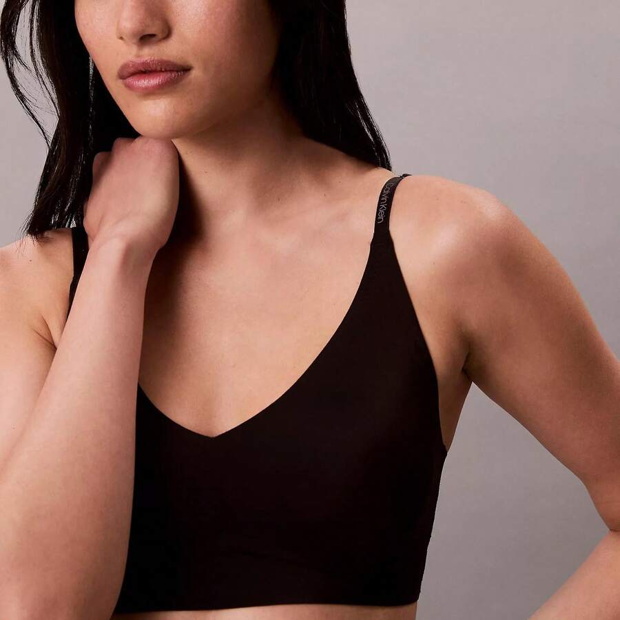 Calvin Klein Invisibles Lightly Lined Triangle Bra QF5753 - 黑色 - 查看 1
