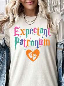 Summer T-Shirt For Pregnant Women 100% Cotton, Maternity T-Shirt, Mother's Day T-Shirt, Printed T-Shirts 100% Cotton For Women, Spring/Summer Graphic T-Shirts For Women, Breathable And Comfortable. - 白色 001 - 查看 8