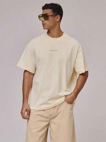 Short-Sleeved T-Shirt With Round Neck And Dropped Shoulders, Large Graphic Print On The Back By MUSERO STUDIOS, Essential For Spring And Summer - 黑與白 - 查看 5