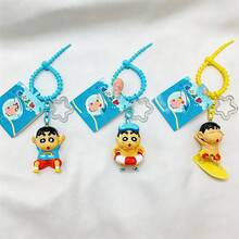 MINISO Crayon Shin-Chan Keychain Cartoon Pendant For Bag, Car, Home Decor, Cute Collectible Fun Accessories, Multiple Styles Available - Yellow - View 5