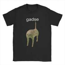 Camisetas Vintage con Meme de Gato Gadse para Hombre, Cuello Redondo, 100% Algodón, Camisetas Divertidas, Manga Corta, Tallas Grandes - Negro - Ver 2