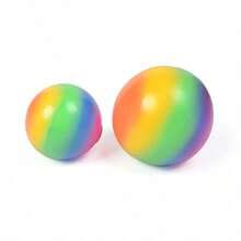 1pc. Rainbow Stress Relief Ball Toy Slow Rebound Squeeze Toy, Cheese Squishy, Squishy Dumpling, Fidget, Squishy - A - View 9