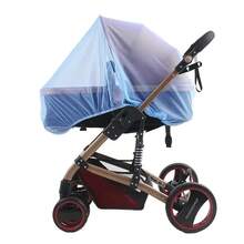 Cubierta antimosquitos para cochecito, diseño de cobertura total, malla de alta densidad para protección completa insectos, esencial para viajes al aire libre, cubierta para cochecito hecha de material de poliéster transpirable para protección. - Azul - Ver 1