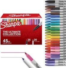 SHARPIE - Ultimate Cosmic Color Collection Permanent Markers, Fine And Ultra Fine Tips, Assorted Colors, 45 Count - sliver-8pcs - View 1