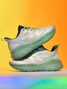 Men's Breathable Mesh Running Shoes, Lightweight Soft Sole Shock-Absorbing Sneakers, Versatile For Commuting, Fitness, Daily Casual Wear - Mint Green - View 14