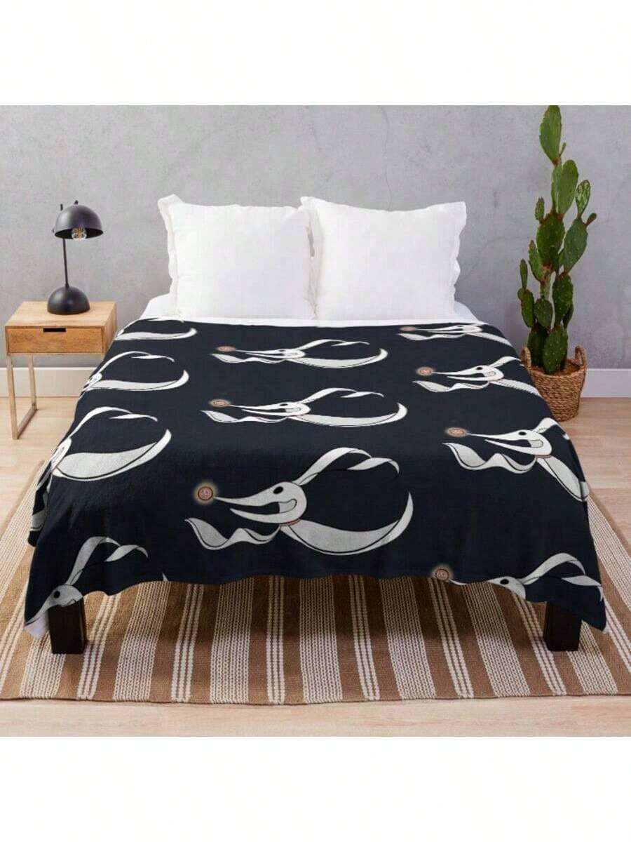 Zero Ghost Dog From Nightmare Before Christmas Flannel Throw Blanket, Character Design Soft Cozy Blanket For Couch, Warm Lightweight Decor For Movie Fans, Halloween And Animated Film Gifts - Màu sắc hình ảnh chính - Xem 1
