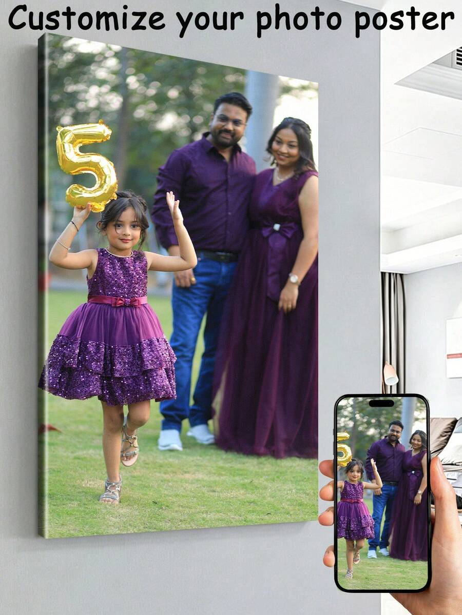 1pc Customized Large Canvas Poster, Can Be Self-Framed Or Frameless, Photo Printed On Canvas As Creative Gift, Wall Decor, Canvas Art, Canvas Printing, Canvas Poster, Canvas Wall Decor, Poster Printing. Perfect Gift For Girlfriend/Boyfriend, Family, Son, Daughter, Student, Pet And Home. Suitable For Birthday, Wedding, Graduation Season, Easter Decoration
