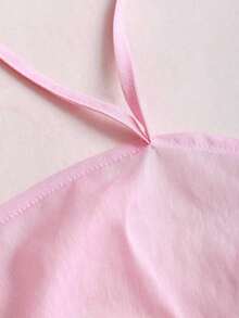 Vestido mini con espalda descubierta, estilo sexy y picante, de cuello halter, adecuado para citas, vacaciones y verano - Rosa - Ver 6