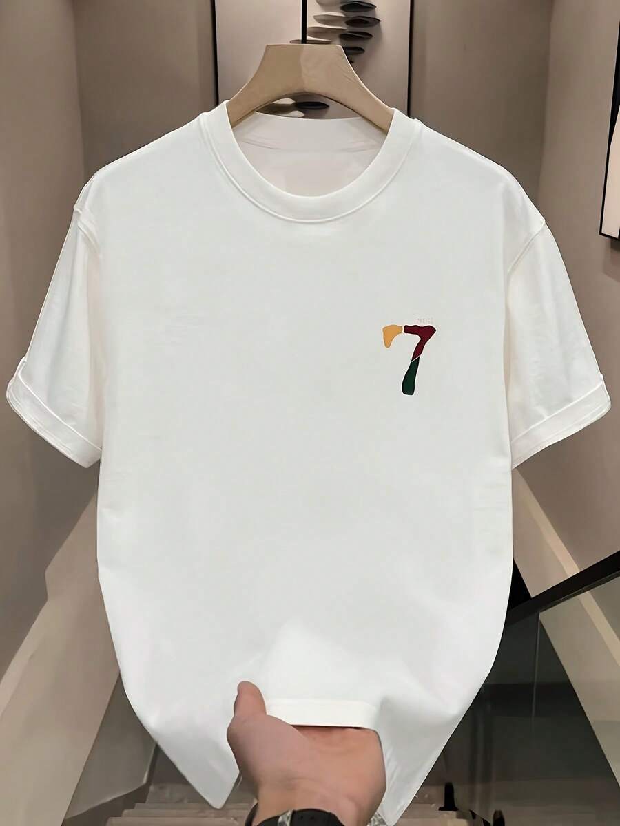 100% White T-Shirt For Men - White - View 1