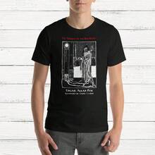 Poe-Shirt, Masque of Red Death, Short-Sleeve Unisex-Shirt, Edgar Allan Poe Shirts, Book-Shirt, Booklovers, Classic Books - Negro - Ver 4