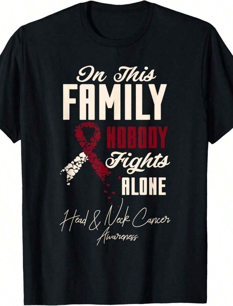 Oral And Head Cancer: In This Family, No One Fights Alone - Breathable And Comfortable Shirt - Black 3 - View 1