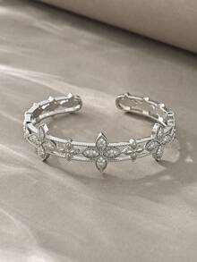 Silver Rings & Bracelet Set, Multi-Layer Linked Rings & Bracelet, Elegant Luxury Jewelry Set, Suitable For Daily Wear, Dates, Parties And Gifts - Silver - View 6