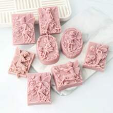 Molde de silicona paraón de Hada de las flores 3D, diseño de niña ángel con mariposa rosa, vela deón hecha a mano, manualidades, limpieza de fácil liberación PYKK - 6 - Ver 5