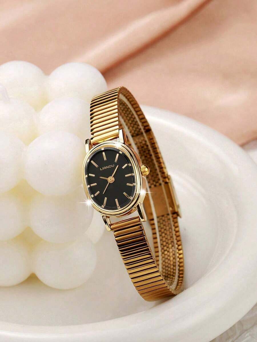New Fashion Wristwatch For Women, Vintage Quartz Watch, Luxurious, Minimalist, Elegant, Lightweight And Versatile, Suitable For Daily Wear, Birthday Gift, Party, Festive Gathering, Ideal Gift For Yourself Or Friends - 卡其色 - 查看 1