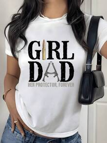 Camiseta de mujer con representación de bala y rifles cruzados simbolizando fuerza protección y lealtad incondicional para papá su protector para siempre un regalo significativo para cualquier padre orgulloso. - Blanco - Ver 1