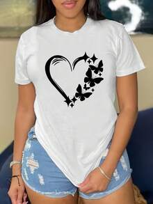 Women's T-Shirt For Spring And Summer - 白色 - 查看 7
