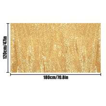 120*180cm Gold Sequin Tablecloth, Shiny Rectangular Glitter Tablecloth For Wedding, Party, Event Decoration - A-Gold - View 6