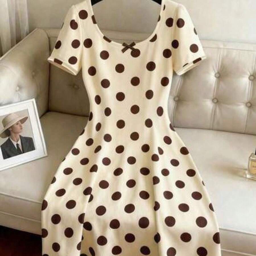 guangzhougaolangshangmao Vestido largo con diseño de lazo minimalista y de moda - Multicolor - Ver 1
