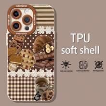 Café temático de postres Brown Parisfunda de teléfono Fundas compatibles con ,Apple,VIVO,OPPO,,, y Honor.Fabricadas en silicona TPU,ofrecen protección contra golpes y caídas.regalos para mamá - Blanco - Ver 3