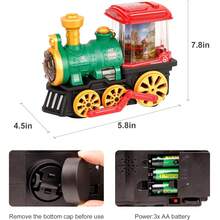 Đồ chơi xe lửa hơi nước điện có toa xe va chạm, có khói, đèn và âm thanh, xe lửa đồ chơi xoay 360 độ, thích hợp làm quà sinh nhật cho bé trai và bé gái từ 3-6 tuổi. - Đỏ và xanh - Xem 11