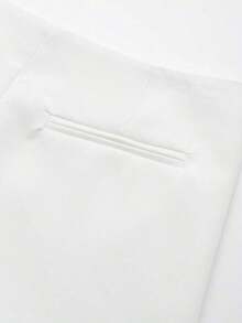 Minifalda asimétrica envolvente de unicolor casual para mujer, falda-pantalón minimalista de moda para el verano - Blanco - Ver 7