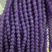 100 pièces de perles rondes en agate de jade en verre de 8 mm, perles en agate en verre, perles en cristal pour la fabrication de bijoux et l'artisanat DIY - Multicolore - Voir 33