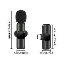 Micrófono de solapa inalámbrico K60 compatible con teléfonos inteligentes Android para grabación de video y audio, vlogging - Negro - Ver 4