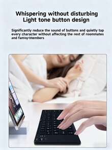 Foldable Bluetooth Keyboard, Portable Wireless Keyboard, Ultra-Thin Rechargeable Keyboard For Travel, Compatible With IOS, Android, Windows Smartphones, Tablets, Laptops - View 7