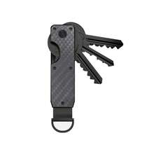 Organizador de llaves Llavero compacto Llavero de metal Estuche para llaves minimalista Llavero para llavero asegura 1-5 llaves - fibra de carbono - Ver 1