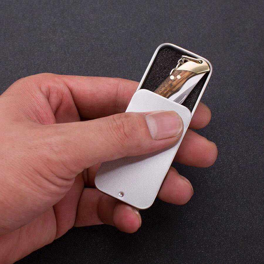 Zebra Wood & Pure Copper Handle Mini Utility Cutter, Sharp Micro Keychain Pendant Portable Parcel Unboxing Tool - Brass Version: Zebrawood + Box - View 1