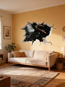 Hasbro 3D Break-Through Wall Stickers, 4PCS Galactic Peel & Stick Wall Decals For Home Decor,Bring The Epic Magic Of The Galaxy Straight Into Your Living Space With This Set Of 4 Themed Wall Stickers, Featuring A Stunning 3D Break-Through Design That Makes Iconic Characters And Scenes Appear To Burst Right Out Of Your Wall. - Wall Sticker - View 5