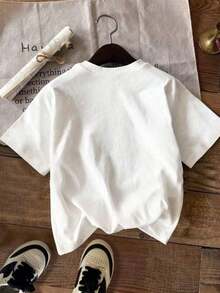 DrmWander Camiseta de mujer, camiseta de manga corta con gráfico de estilo casual de calle, top de verano lindo - Blanco - Ver 2