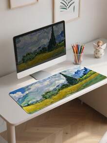 Large Gaming Mouse Pad, Suitable For Gaming, Home Office, Computer Keyboard And Laptop Desk, With Anti-Slip Rubber Edges And Decorative Stitching - View 4