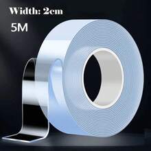 Cinta Transparente Reutilizable de Doble Cara Impermeable, Multifuncional, Adhesivo Fuerte, Cinta Universal para Cocina, Baño y Hogar - 1M - View 5
